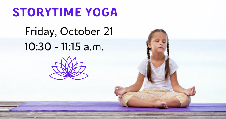 Image of child in lotus pose: Storytime Yoga, Friday October 21, 10:30 to 11:15