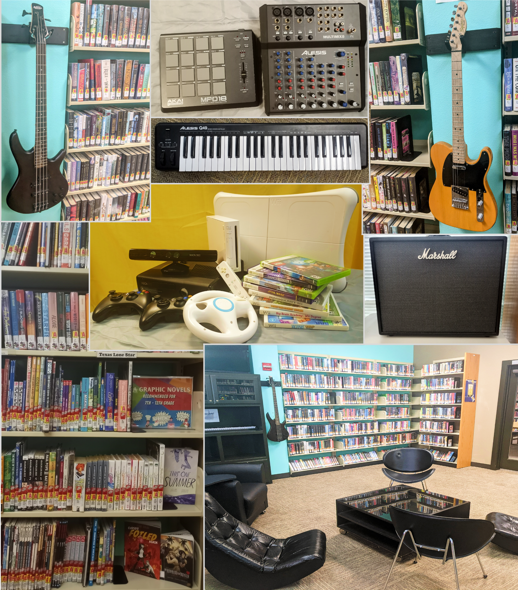 Pictures of library's Teen Area called Studio 1065