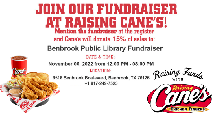 Raising Canes Fundraiser November 6