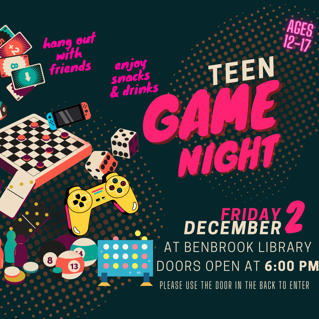Teen Game Night December 2 at 6 pm