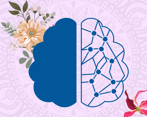 brain and flowers