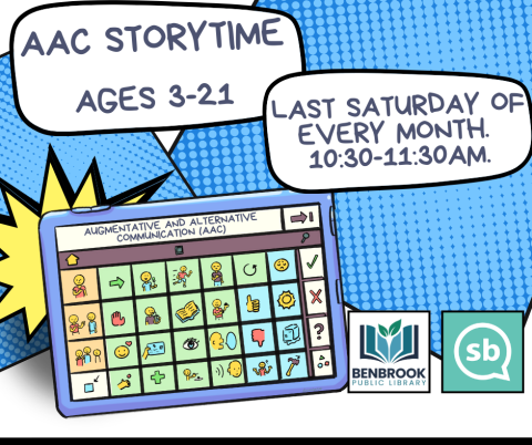 AAC Storytime. Ages 3-21. Last Saturday of every month. 10:30-11:30am.