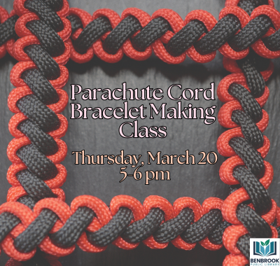 red and black parachute cord