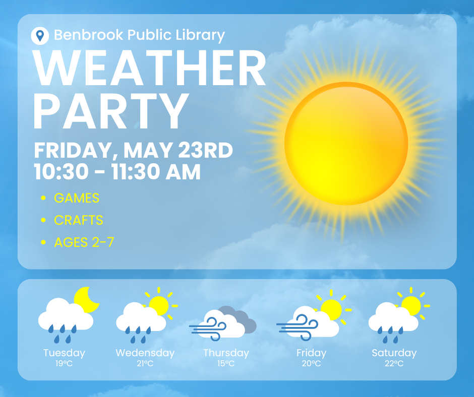 Weather Party, May 23rd at 10:30am