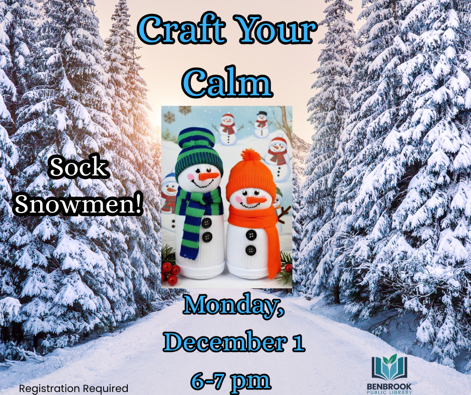 Craft Your Calm, Monday, December 1, 6 to 7 pm, Registration required